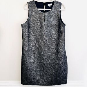 Crown & Ivy Black and Silver Sleeveless Sheath Dress